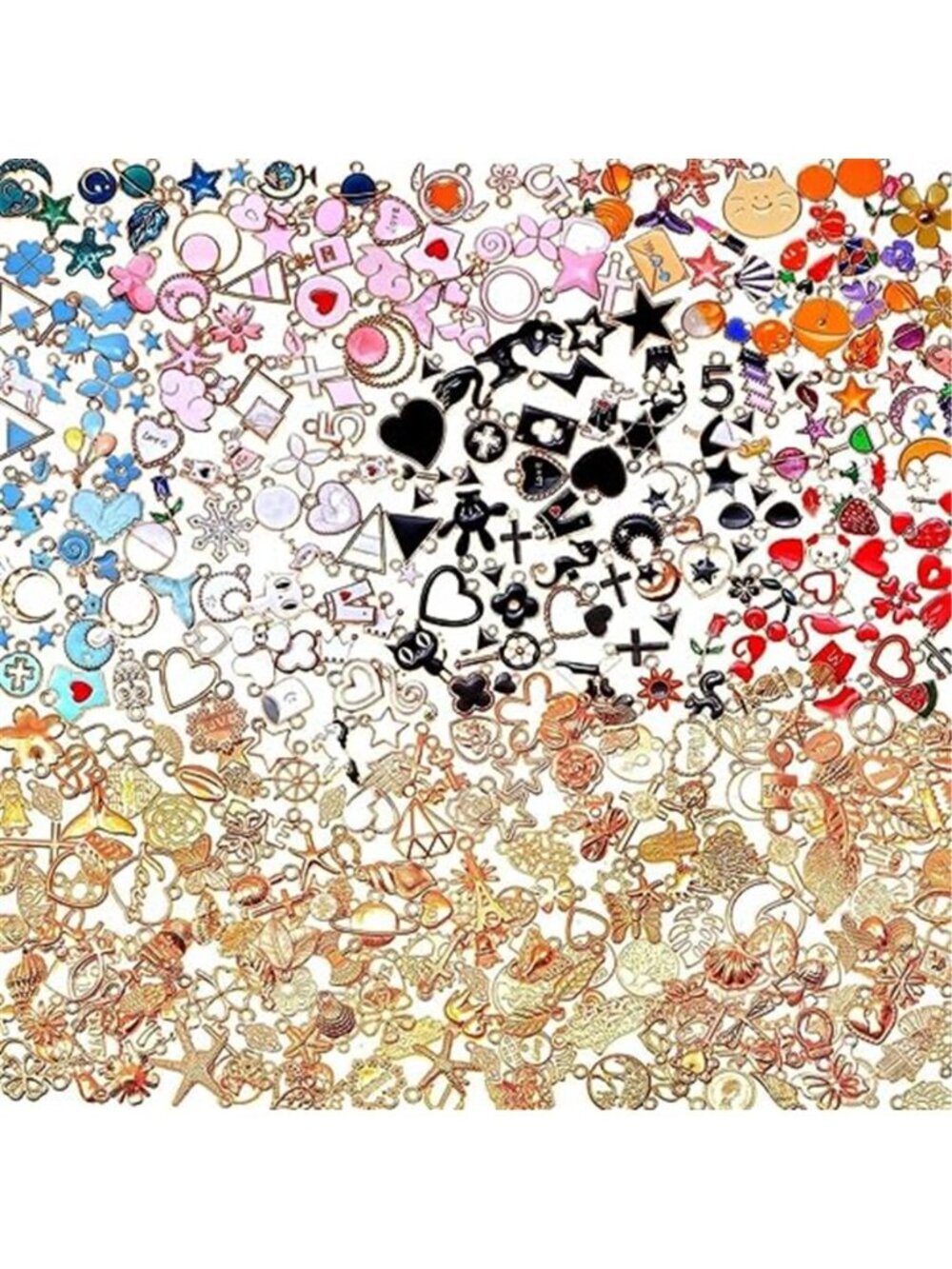 400Pcs Charms for Jewelry Making, Assorted Enamel Bracelet Bangle Charms, Mixed - Picture 1 of 7